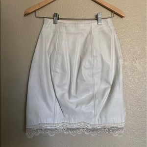 CHIA|Leather Skirt|White Skirt|Trendy|Chic